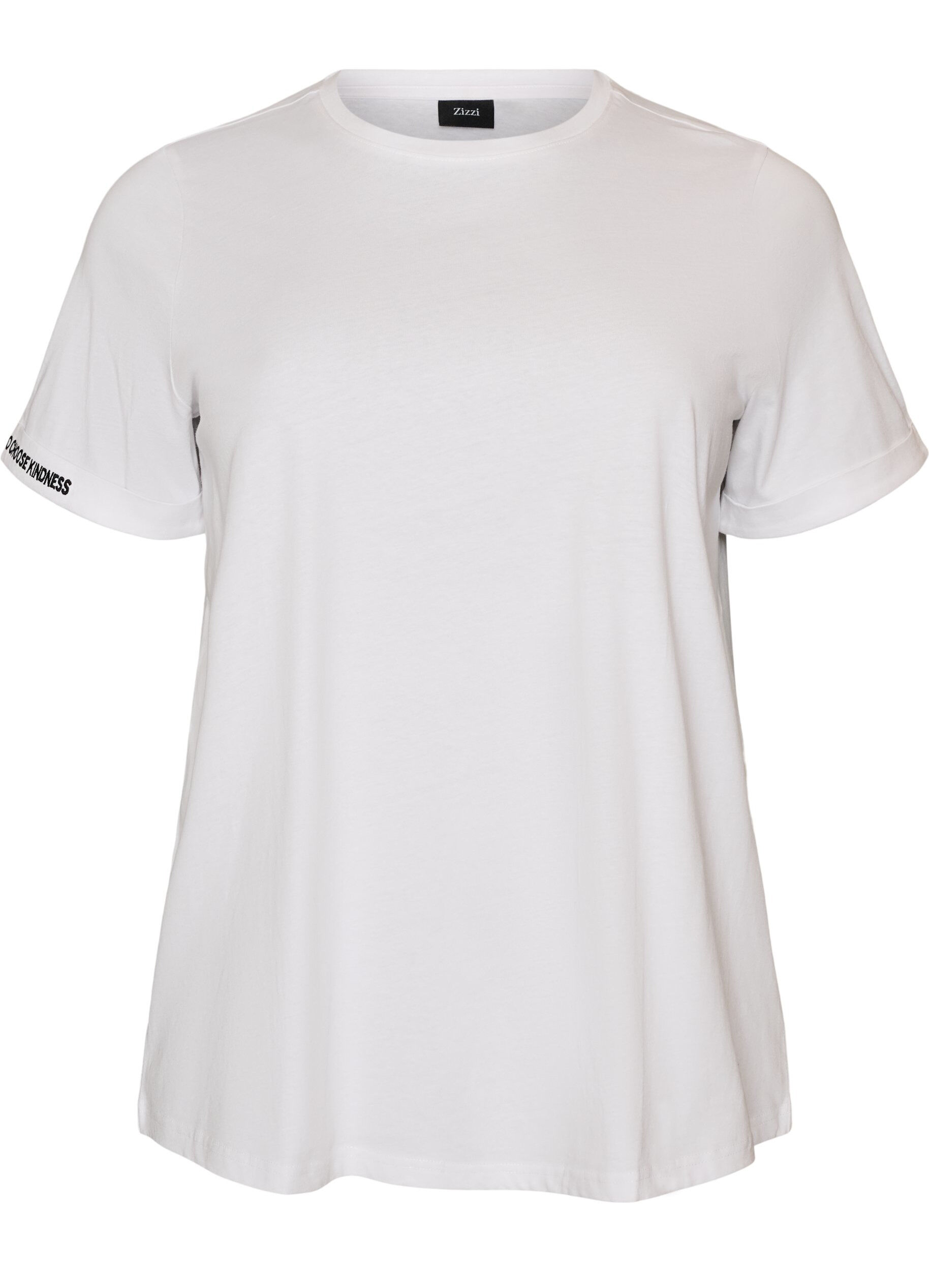 ZizziT-Shirt aus Baumwolle mit aufgesticktem Text, Wei&szlig;, Packshot image number 0