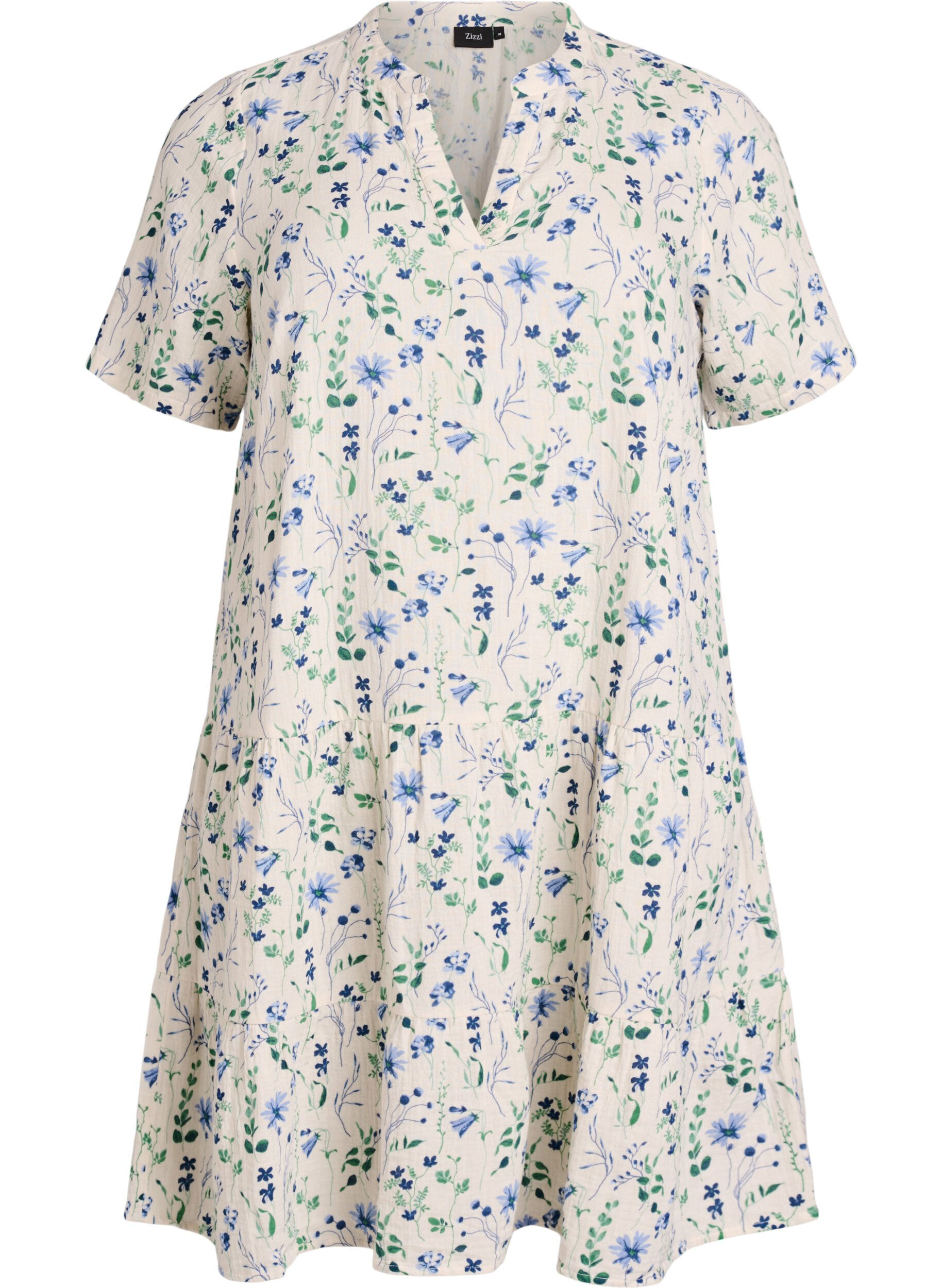 Kurzes A-Linien-Kleid aus Baumwollmusselin