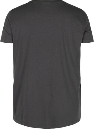 Kurzarm T-Shirt aus Baumwolle mit Steinen, Black Acid, Packshot image number 1