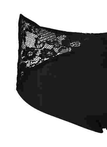 Unterhose mit hoher Taille und Spitze, Black, Packshot image number 2