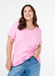 Einfarbiges Basic-T-Shirt aus Baumwolle, Pink, Model image number 0