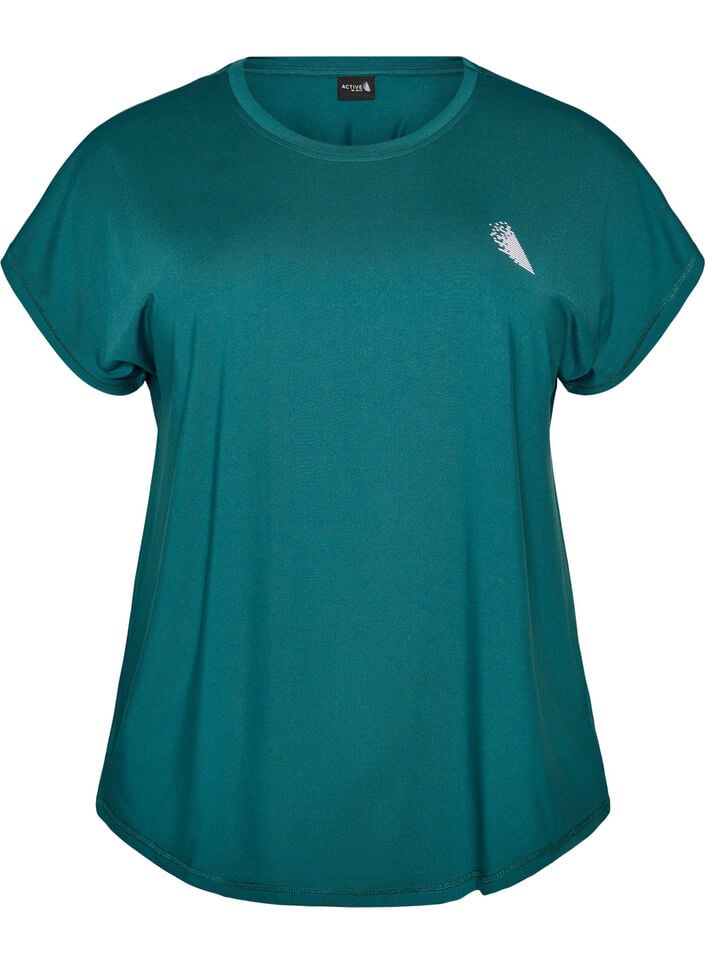 Einfarbiges Trainings-T-Shirt, Gr&uuml;n, Packshot image number 0