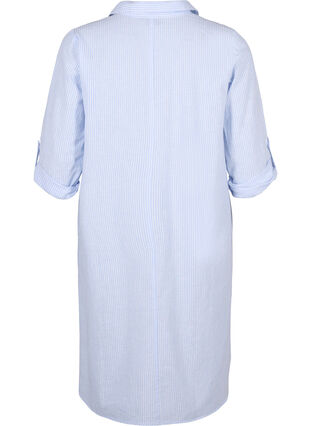 Gestreiftes Kleid aus Baumwolle und Leinen, Serenity Wh. Stripe, Packshot image number 1