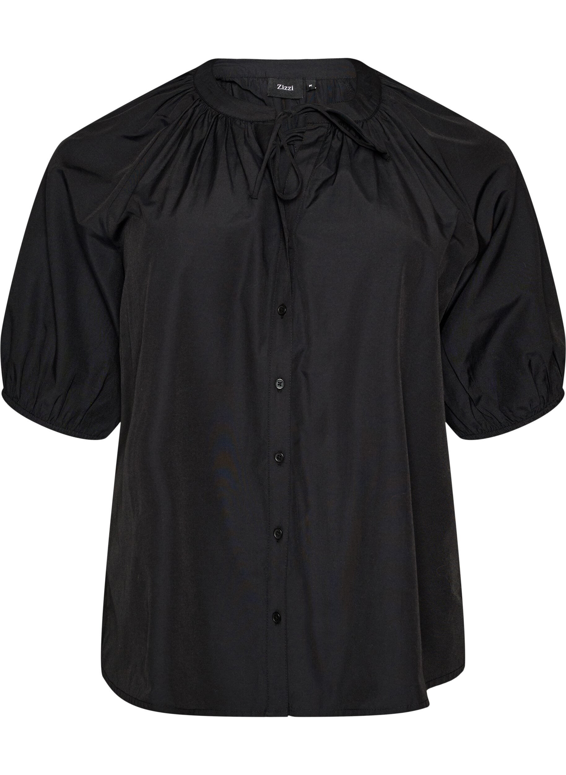 Hemdbluse mit Knopfleiste und Bindeg&uuml;rtel