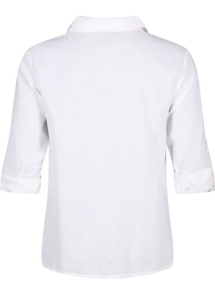 Hemdbluse mit Knopfverschluss aus Baumwoll-Leinen-Gemisch, Bright White, Packshot image number 1