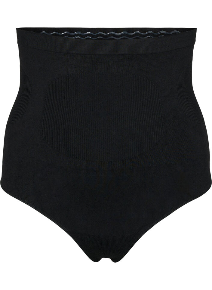 Shapewear-Tanga mit hoher Taille, Schwarz, Packshot image number 0