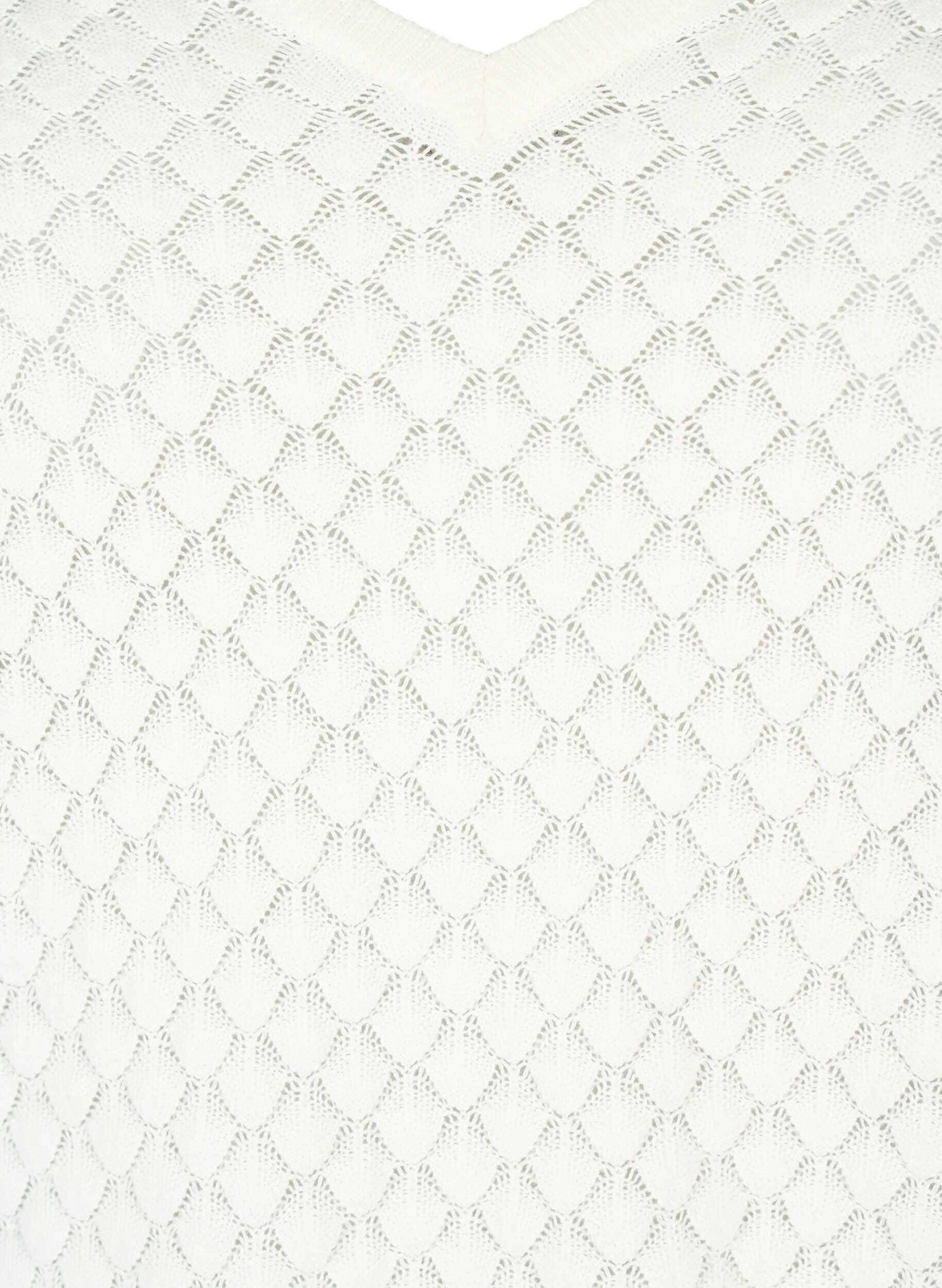 ZizziPullover mit Strukturmuster aus Bio-Baumwolle	, Cloud Dancer, Packshot image number 2