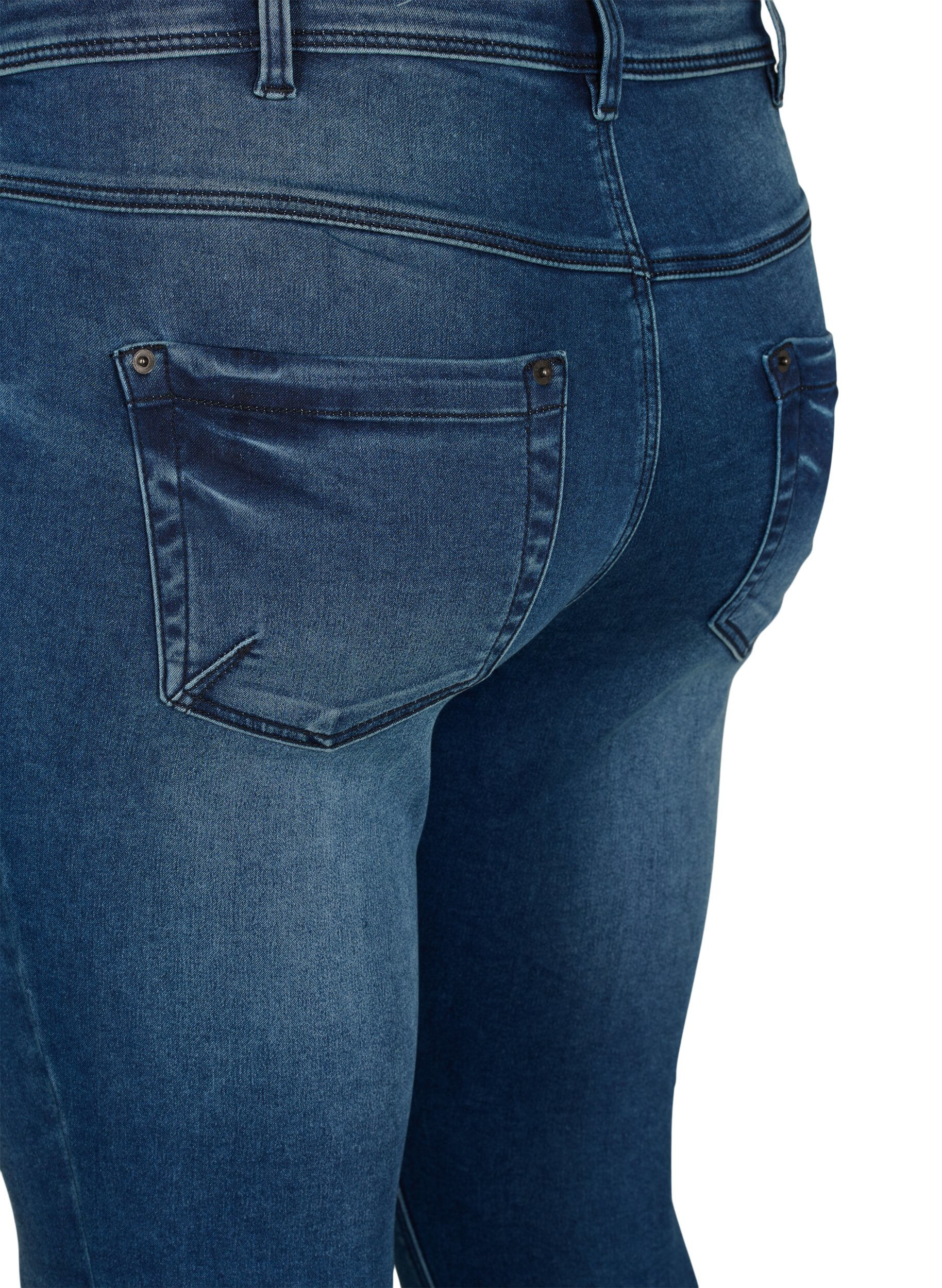 ZizziCropped Amy Jeans mit Rei&szlig;verschluss, Blau, Packshot image number 3