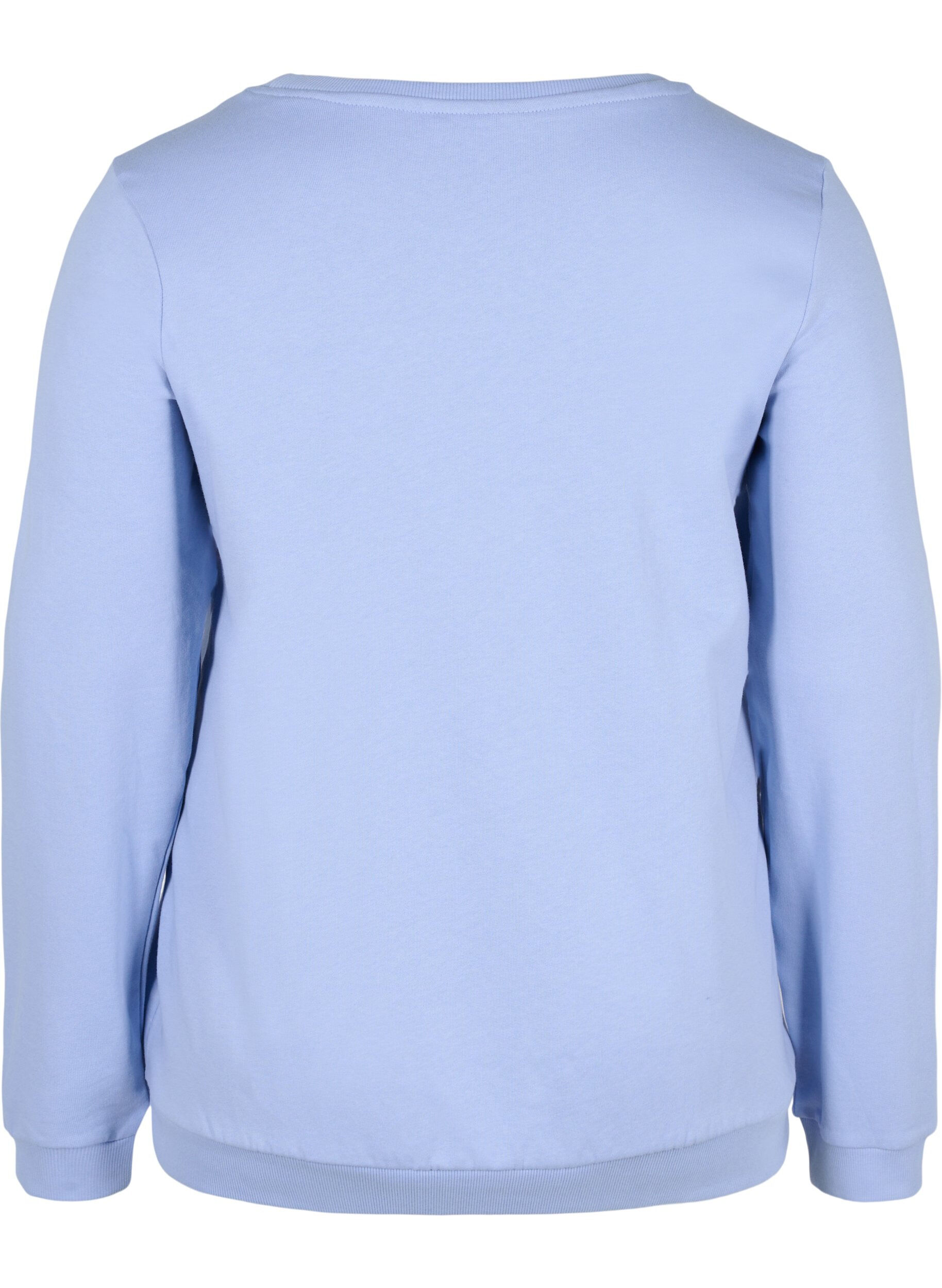 ZizziBaumwollsweatshirt mit Textaufdruck, Blue Heron, Packshot image number 1