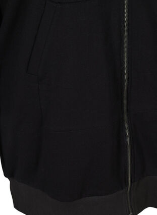 Langer Sweat-Cardigan aus Baumwolle, Black, Packshot image number 3