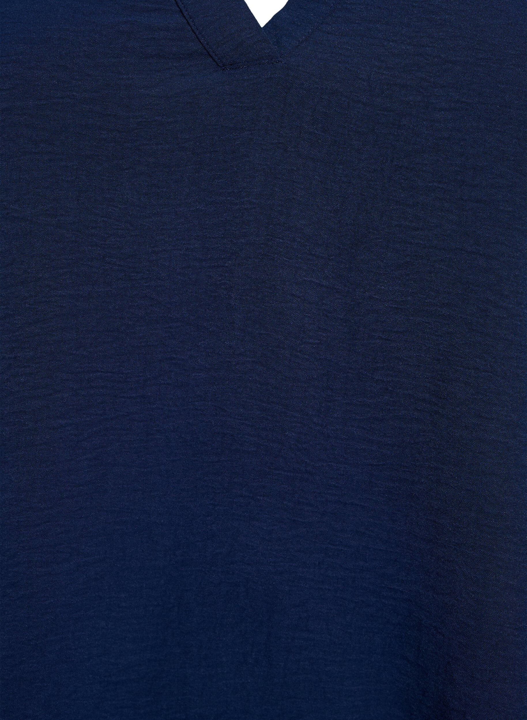 Zizzi Bluse mit 3/4-&Auml;rmeln, Blau, Packshot image number 2