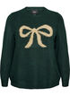 Pullover mit Glitzerschleife, Gr&uuml;n, Packshot image number 0