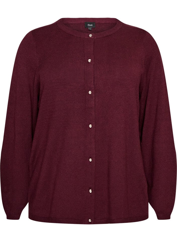 Cardigan mit runden Kn&ouml;pfen, Rot, Packshot image number 0