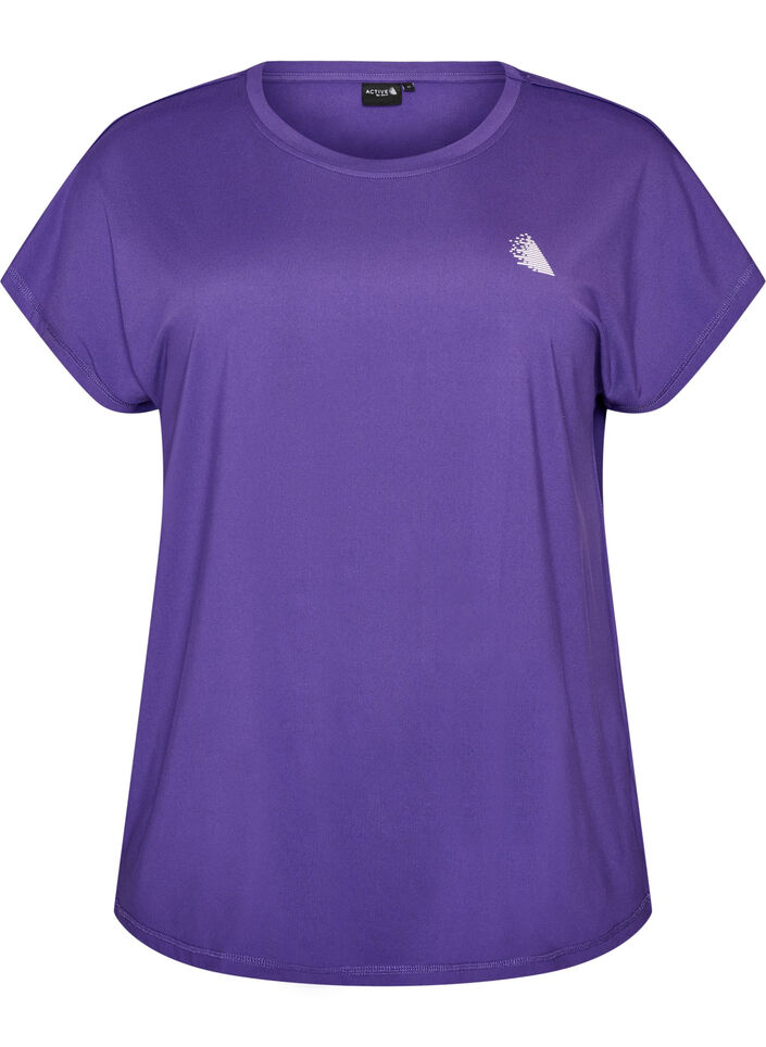 Einfarbiges Trainings-T-Shirt, Lila, Packshot image number 0