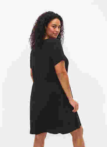 Kurzärmelige Tunika aus Baumwolle, Black, Model image number 1