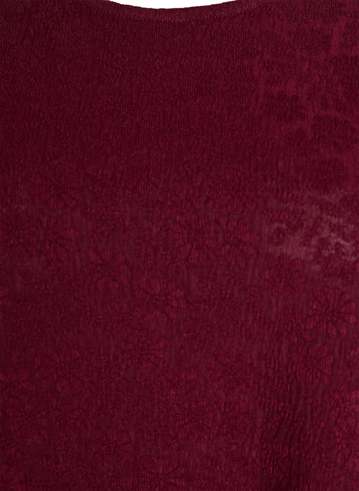 Strukturierte Bluse mit kurzen &Auml;rmeln, Dunkles Bordeaux, Packshot image number 2