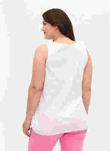 Top aus Baumwolle mit Spitzenbesatz, Bright White, Model image number 1
