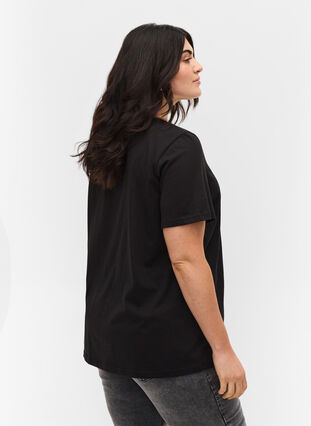Kurzarm T-Shirt aus Baumwolle mit Aufdruck, Black Embrace, Model image number 1