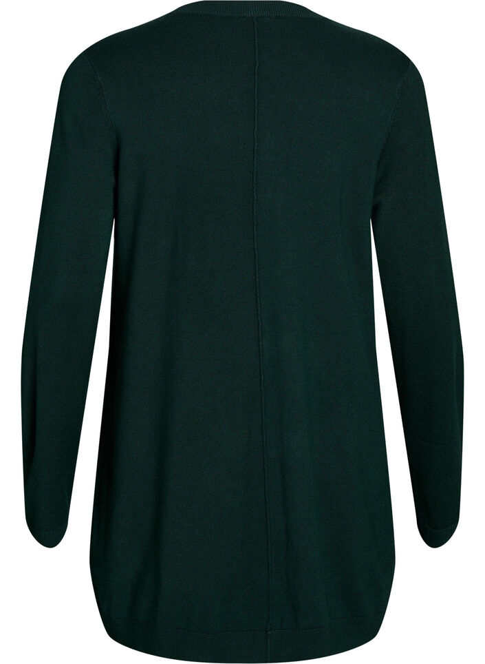 Lange Strickjacke aus Viskose-Mischung, Grün, Packshot image number 1