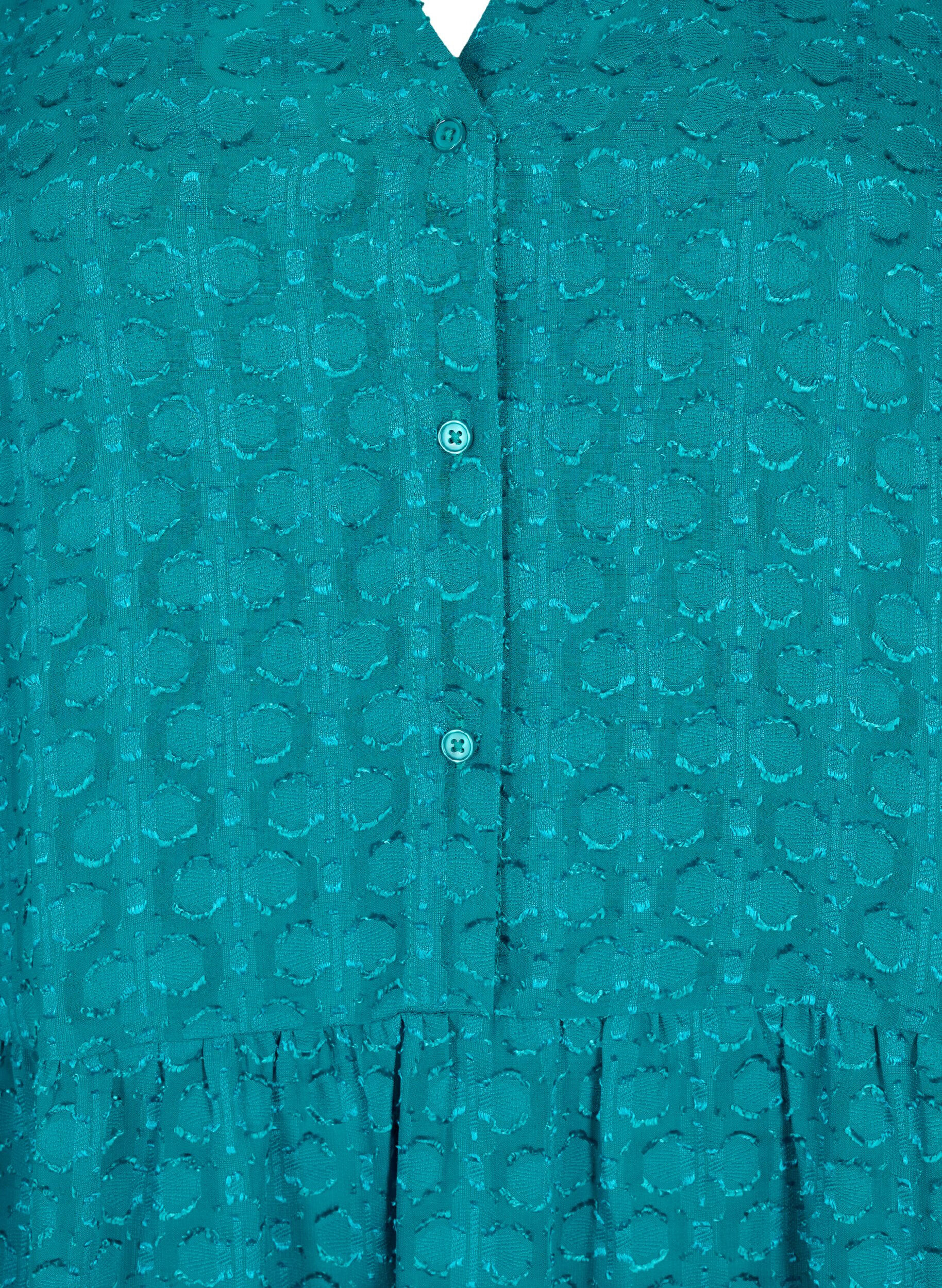 ZizziJacquard-Kleid mit R&uuml;schenkragen, Deep Lake, Packshot image number 2