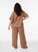 Hoch taillierte Hose aus Baumwoll-Musselin mit weitem Bein, Braun, Model image number 1