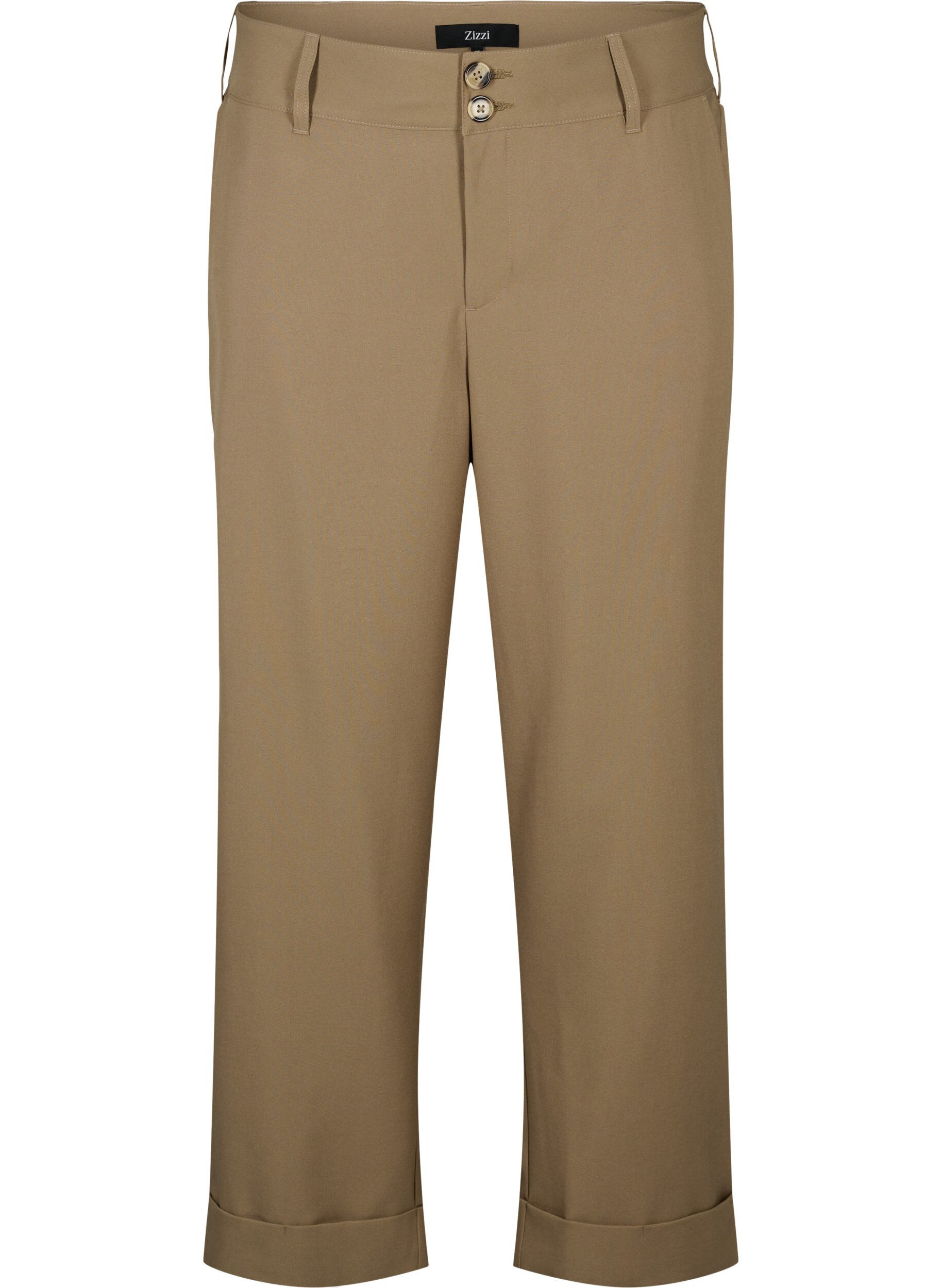 ZizziHose mit hoher Taille und Umschlag, Petrified Oak, Packshot image number 0