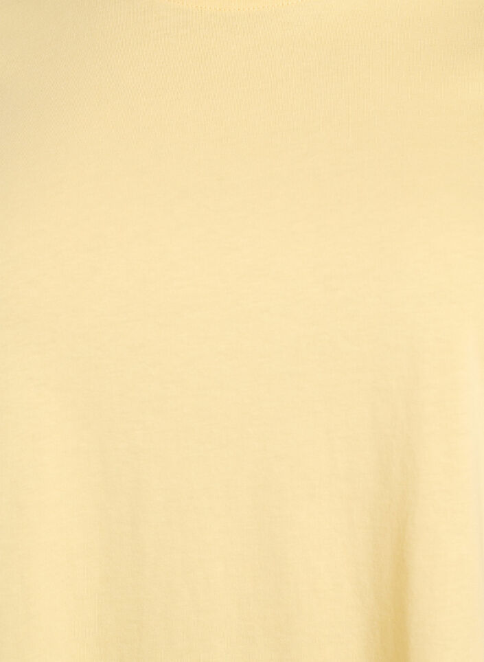 Basic-T-Shirt aus Baumwolle mit Rundhalsausschnitt, Gelb, Packshot image number 2