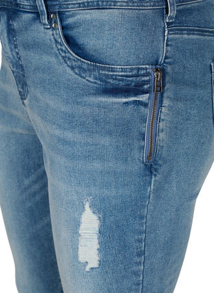 Super Slim Amy Jeans mit Schlitz, Blue denim, Packshot image number 2