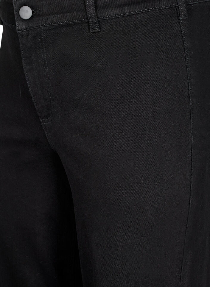 Jeans mit hoher Taille und weitem Bein, Schwarz, Packshot image number 2