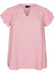 Bluse aus Viskose und Leinen mit R&uuml;schen&auml;rmeln, Pink, Packshot image number 0