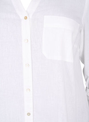 Hemdbluse mit Knopfverschluss aus Baumwoll-Leinen-Gemisch, Bright White, Packshot image number 2