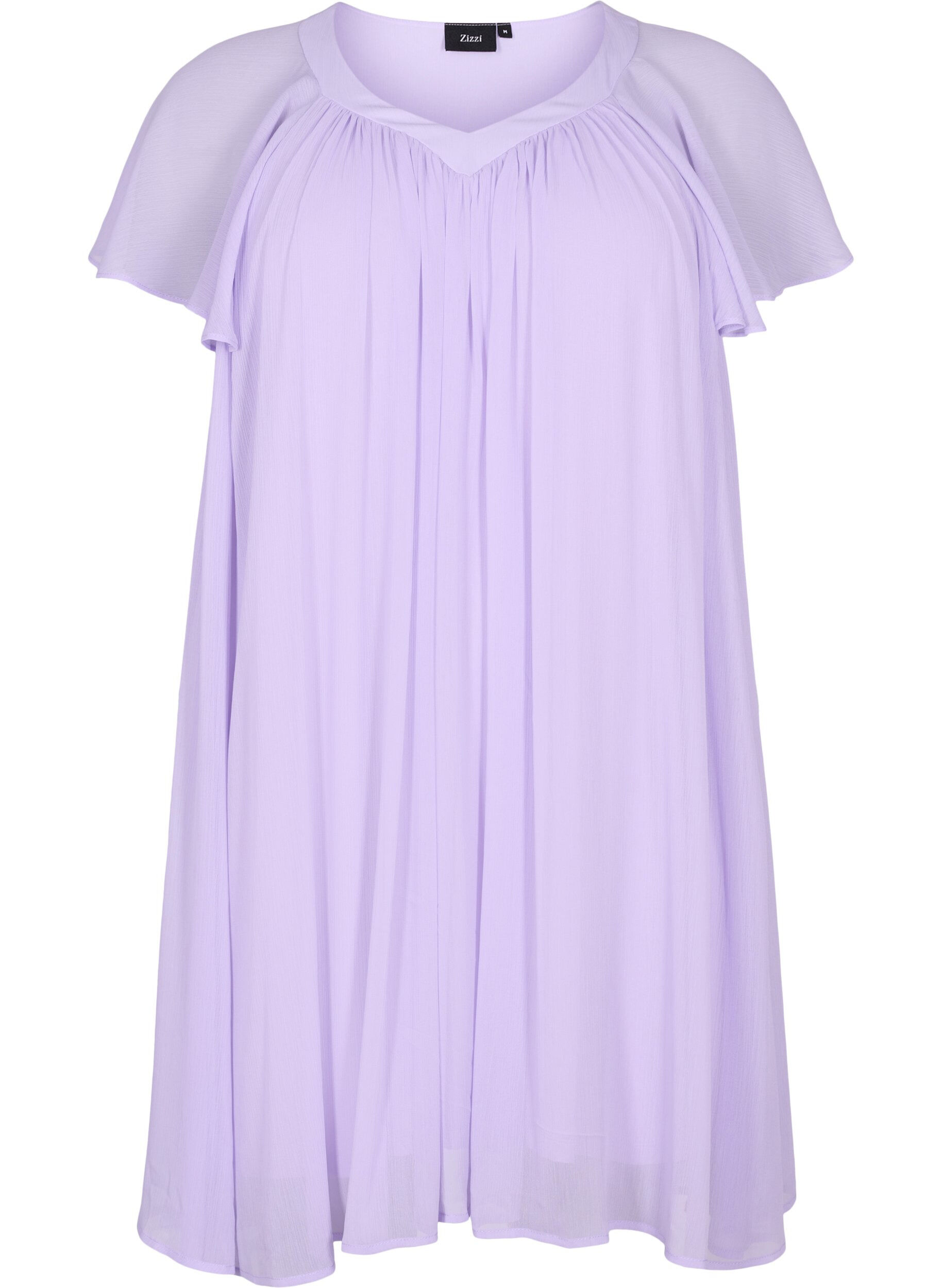 ZizziLockeres Kleid mit kurzen &Auml;rmeln, Purple Heather, Packshot image number 0