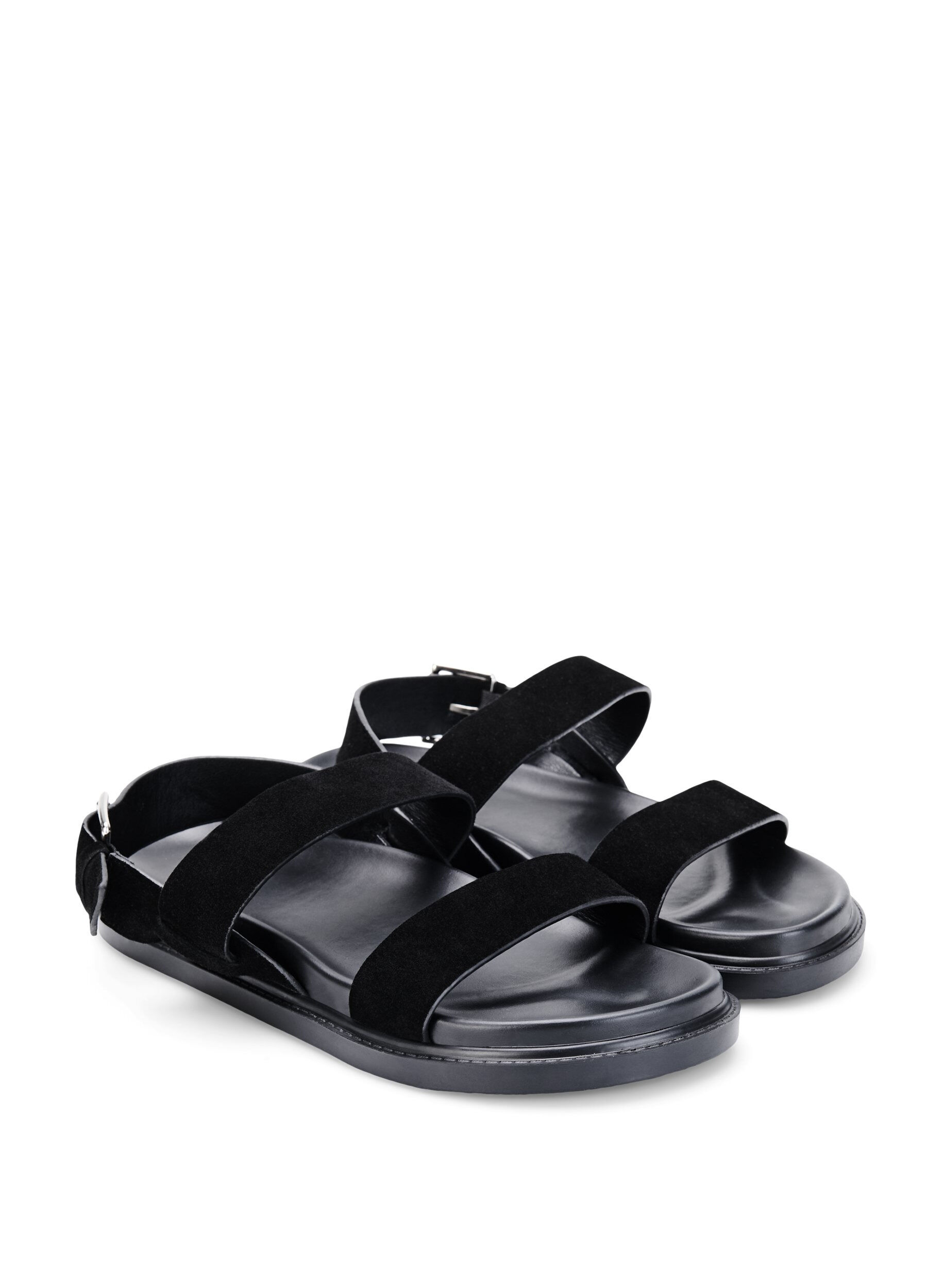 ZizziWide Fit Sandalen aus Wildleder, Black, Packshot image number 1