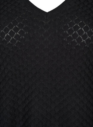 Pullover mit Strukturmuster aus Bio-Baumwolle	, Black, Packshot image number 2