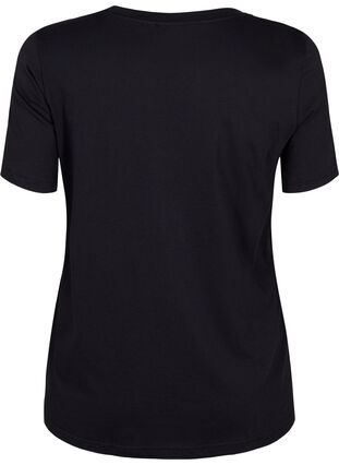 T-Shirt mit Glitzerprint aus Baumwolle, Black Shimmer Face, Packshot image number 1