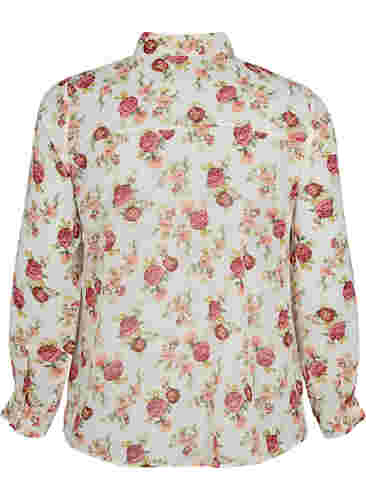 FLASH - Langärmeliges Hemd mit Blumeprint, Off White Flower, Packshot image number 1