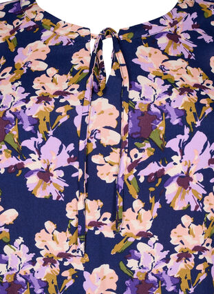 Kurzärmliges Viskose-Kleid mit Aufdruck, Small Flower AOP, Packshot image number 2