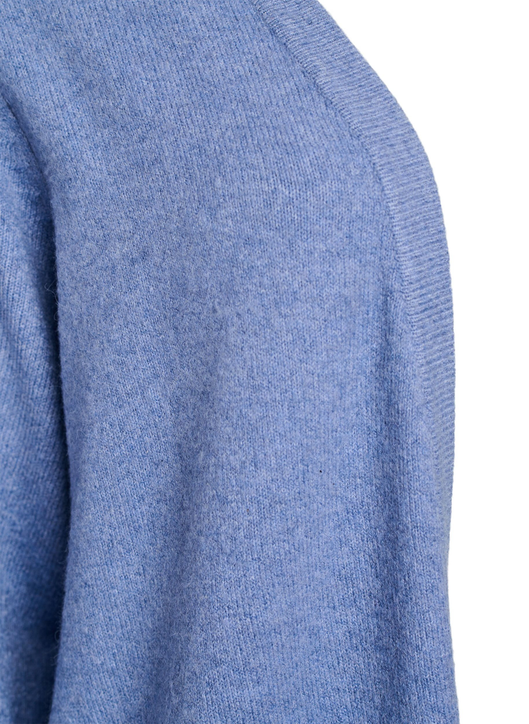 ZizziStrickjacke mit Rippenstrick und Taschen, Blau, Packshot image number 2