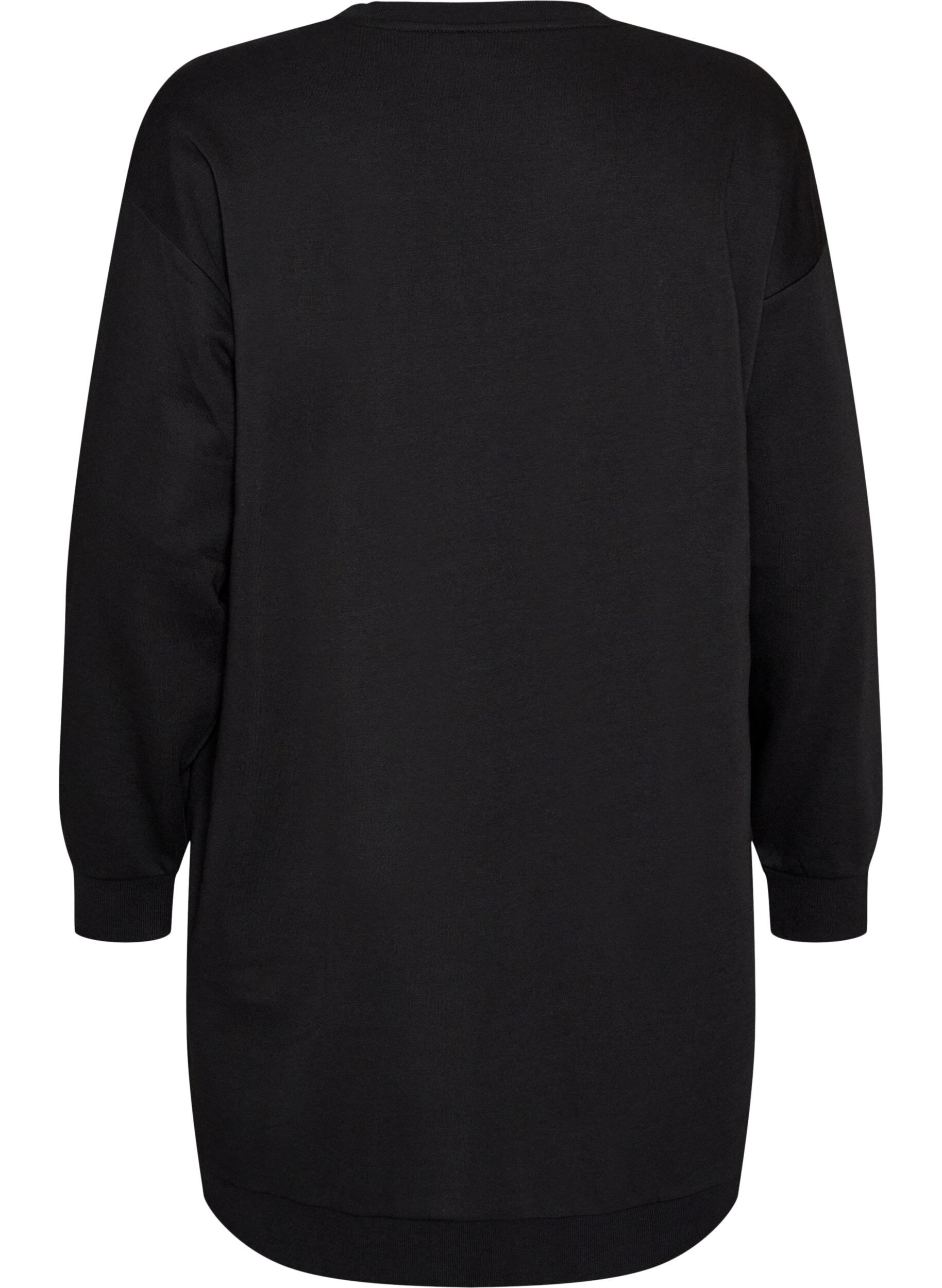 ZizziLockeres Sweatkleid mit Taschen, Schwarz, Packshot image number 1