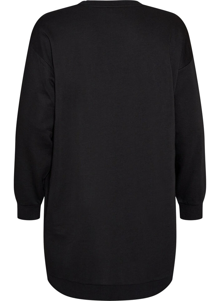 Lockeres Sweatkleid mit Taschen, Schwarz, Packshot image number 1