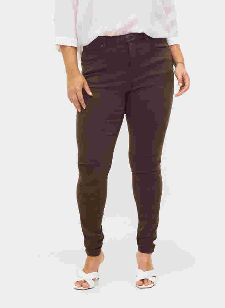 Super slim Amy Jeans mit hoher Taille, Molé, Model image number 2
