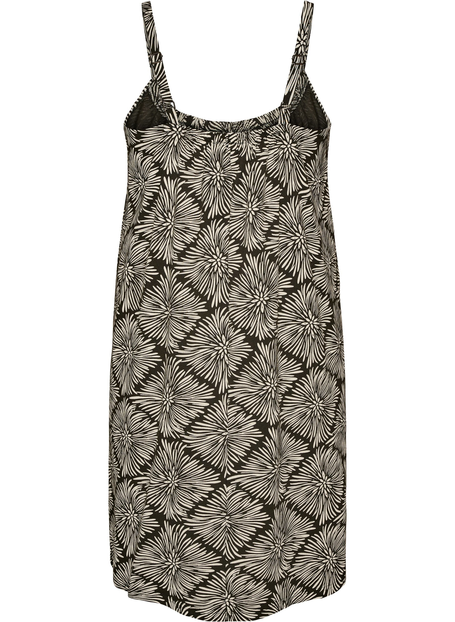 ZizziMidi-Tr&auml;gerkleid aus Bio-Baumwolle, Schwarz, Packshot image number 1