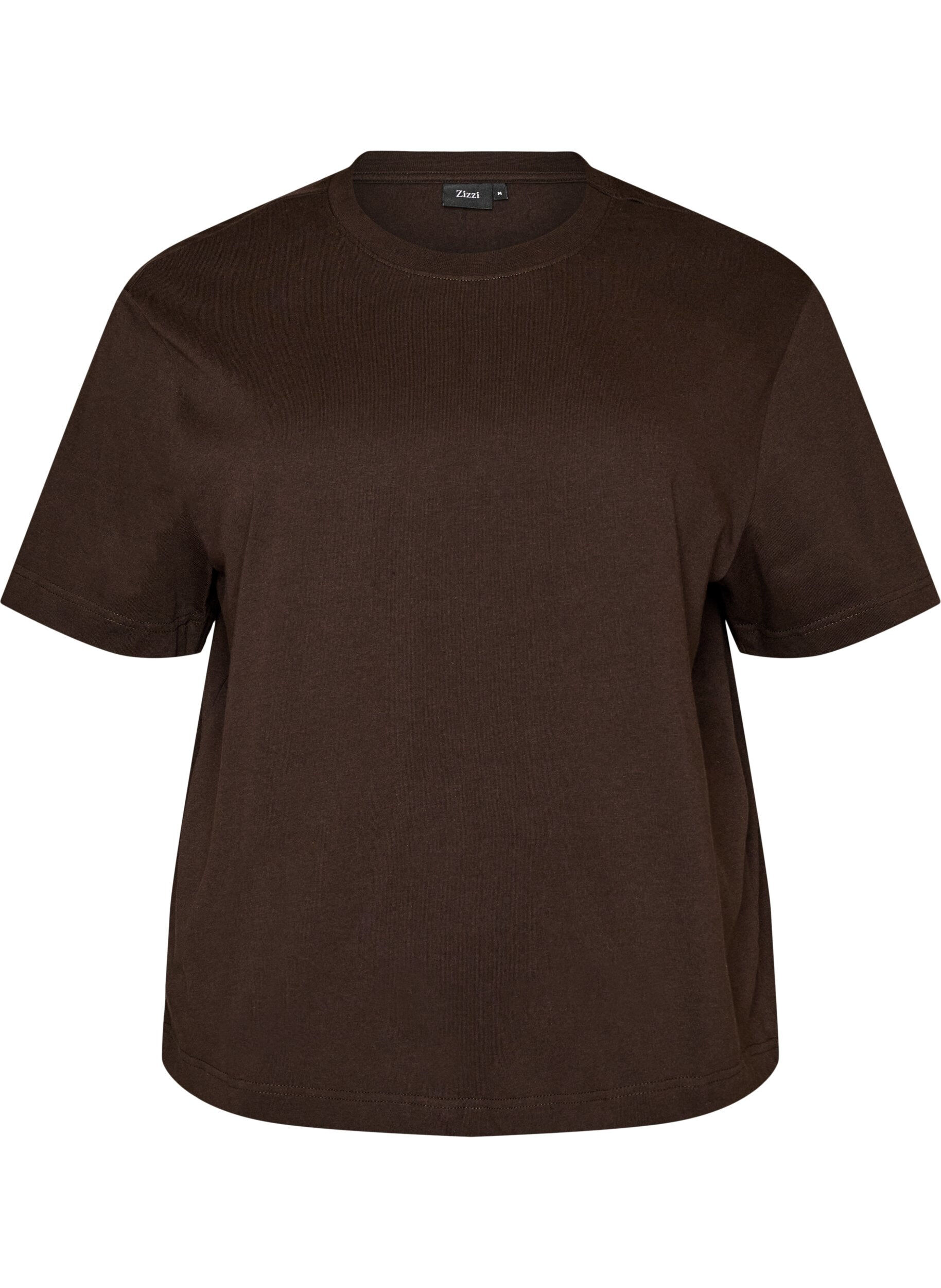 ZizziKastiges T-Shirt aus Baumwolle, Braun, Packshot image number 0