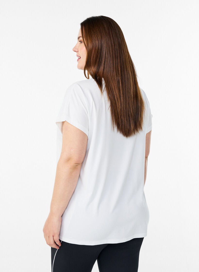 Einfarbiges Trainings-T-Shirt, Wei&szlig;, Model