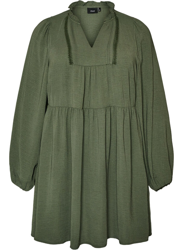 A-Linien-Kleid mit Empire-Linie, Gr&uuml;n, Packshot image number 0