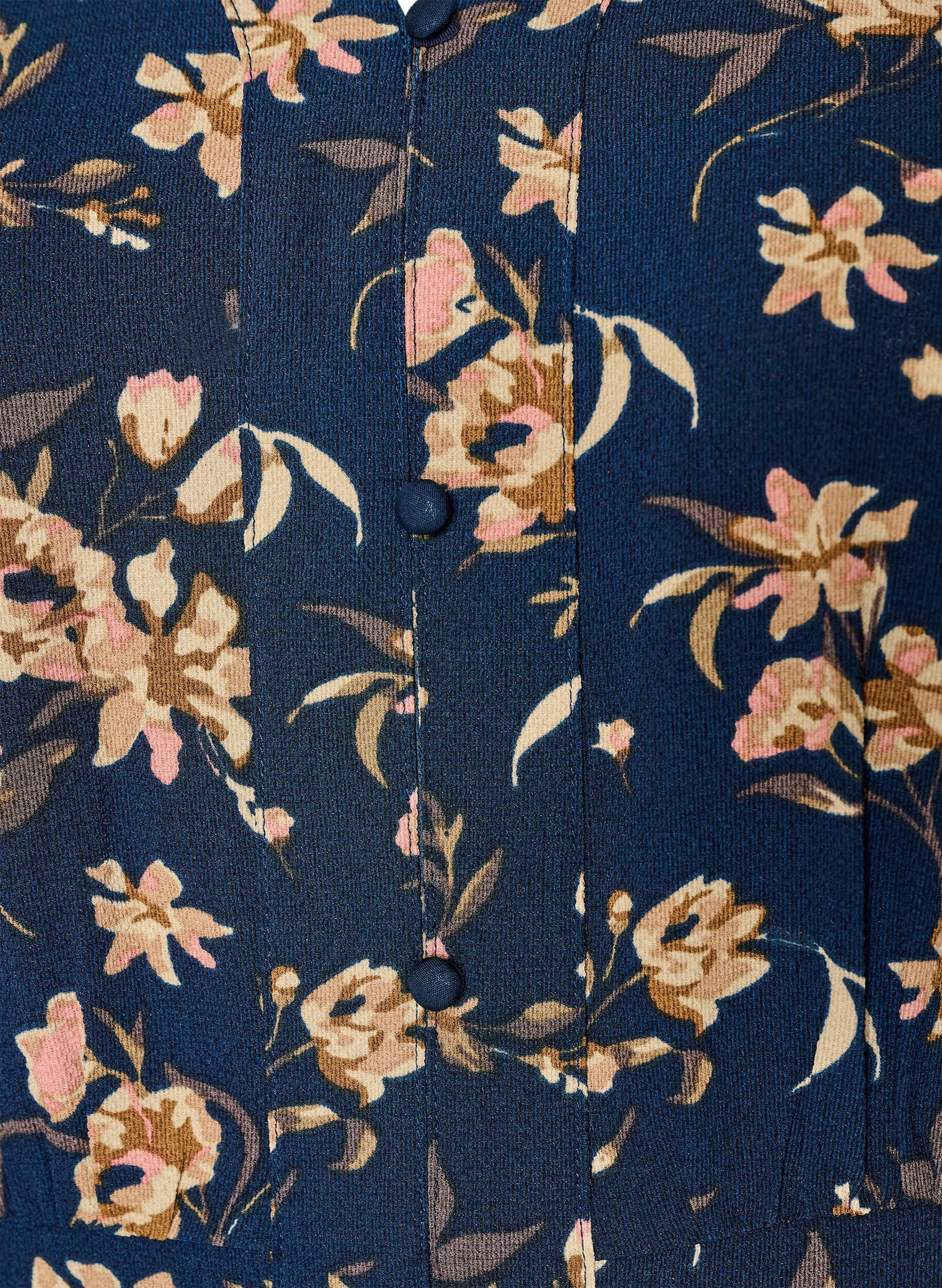 ZizziMidikleid mit Smock und Zierkn&ouml;pfen, Blau, Packshot image number 2