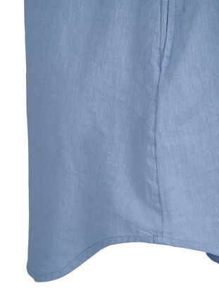 Tunika mit kurzen Ärmeln aus Baumwollgemisch mit Leinen, Faded Denim, Packshot image number 3
