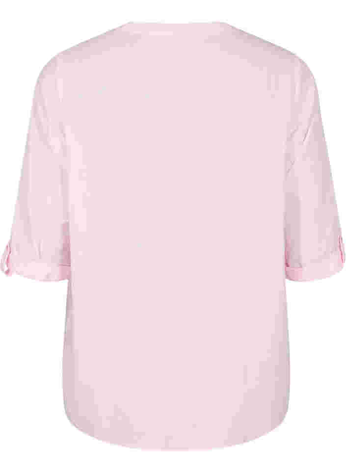 Baumwollbluse mit Spitzendetails, Pink-A-Boo, Packshot image number 1