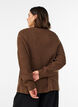 Strickbluse mit Rippstruktur und Knopfdetails, Braun, Model image number 2