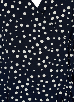 Wickelkleid mit Punkten und kurzen Ärmeln, Night Sky Dot, Packshot image number 2